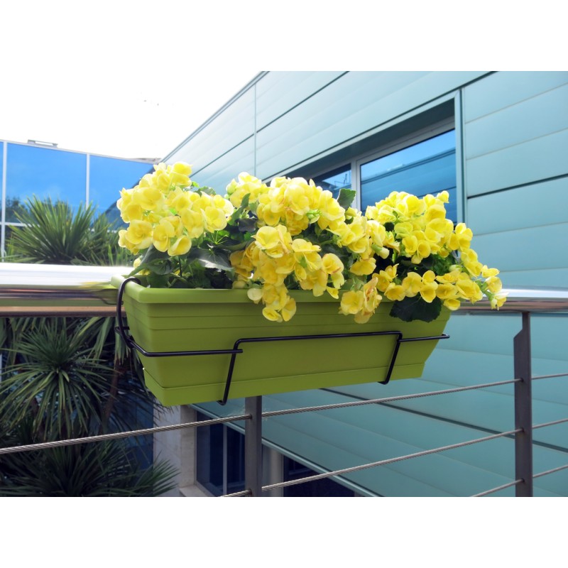 Jardinera de balcón con soporte metálico lima FLORIA 60S Nortene