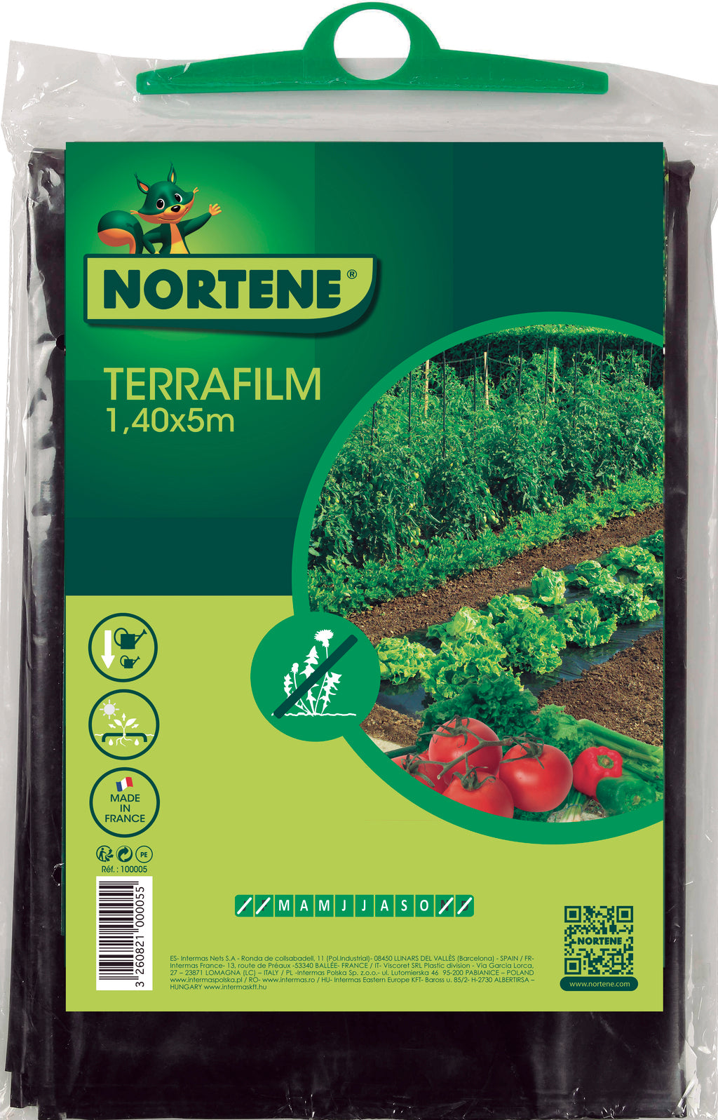 Acolchamiento para cultivo TERRAFILM Negro Nortene