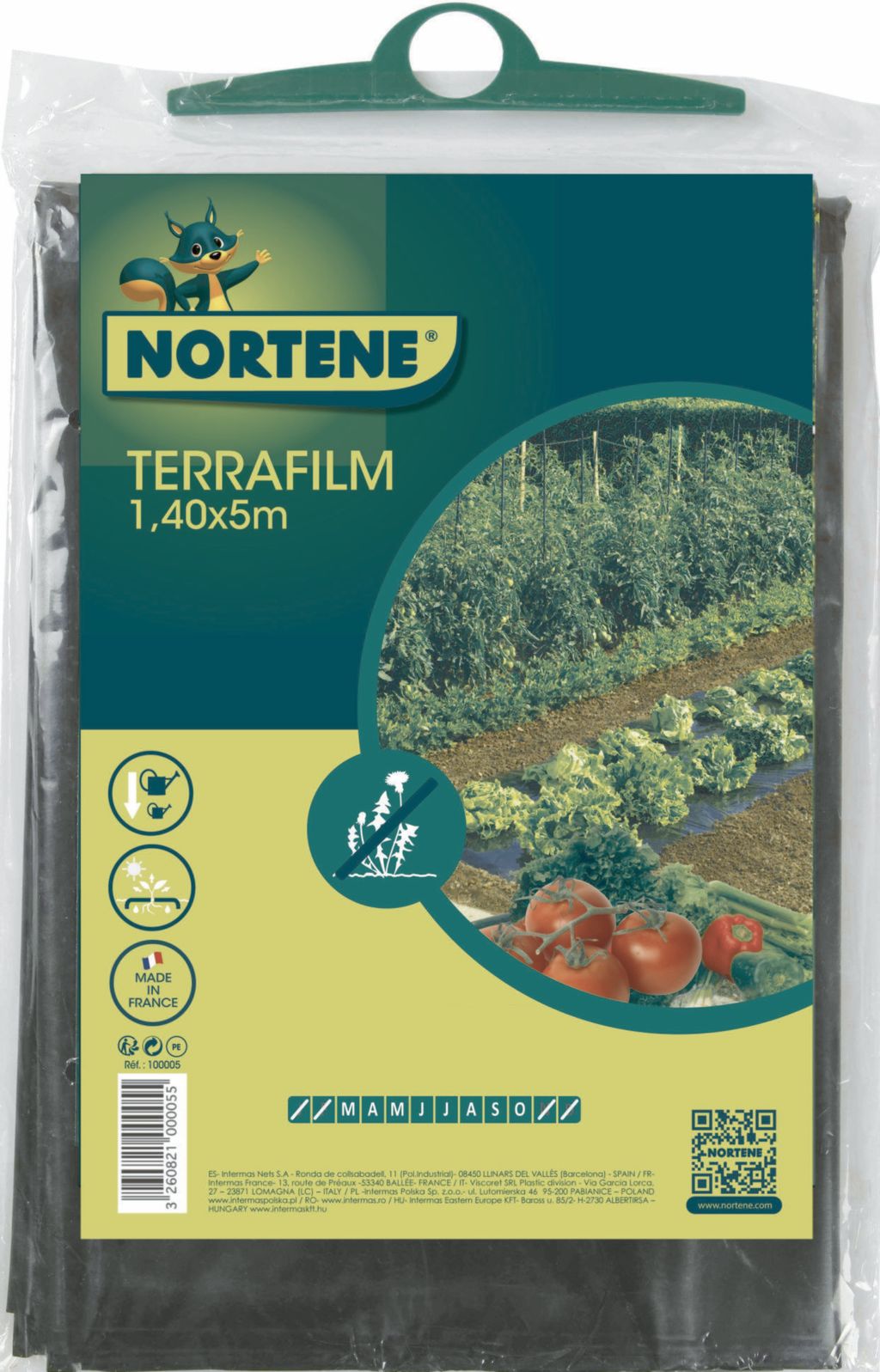 Acolchamiento para cultivo TERRAFILM Negro Nortene