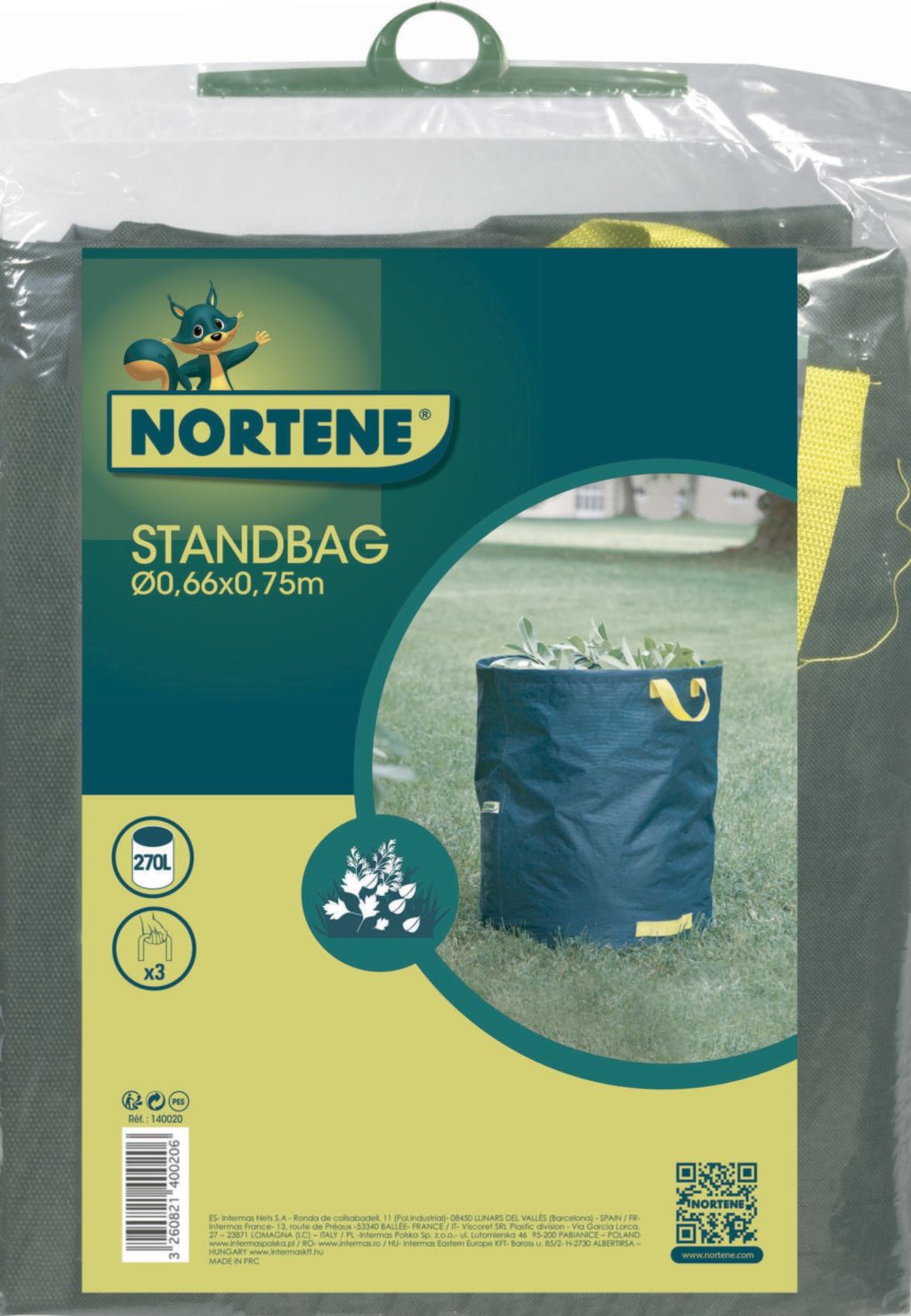 Saco reutilizável STANDBAG 272 l Verde Nortene