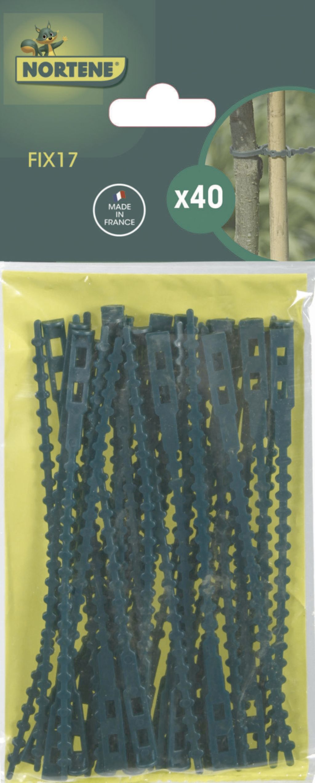 Bridas de plástico para tutores FIX Verde Nortene