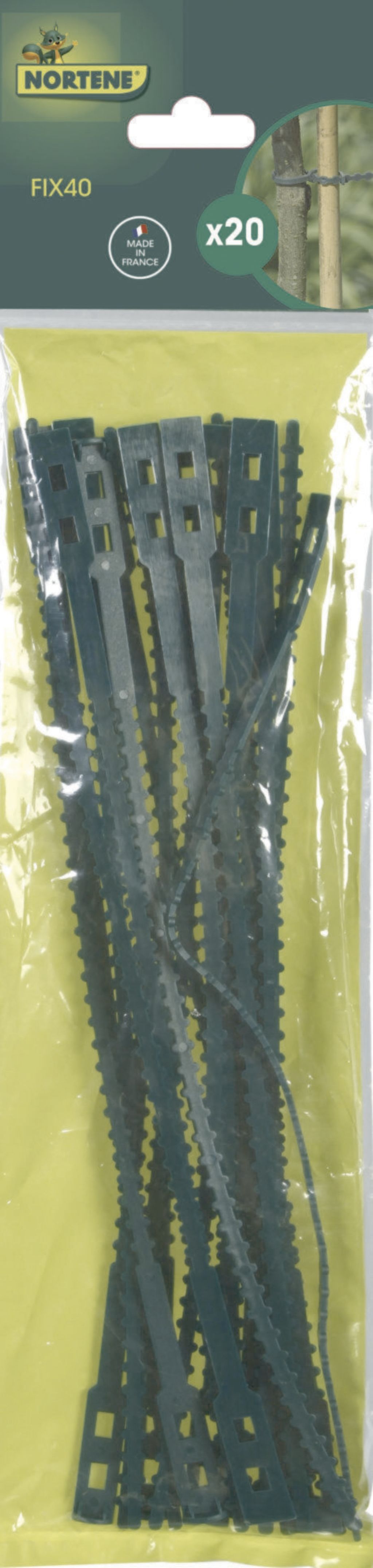 Bridas de plástico para tutores FIX Verde Nortene