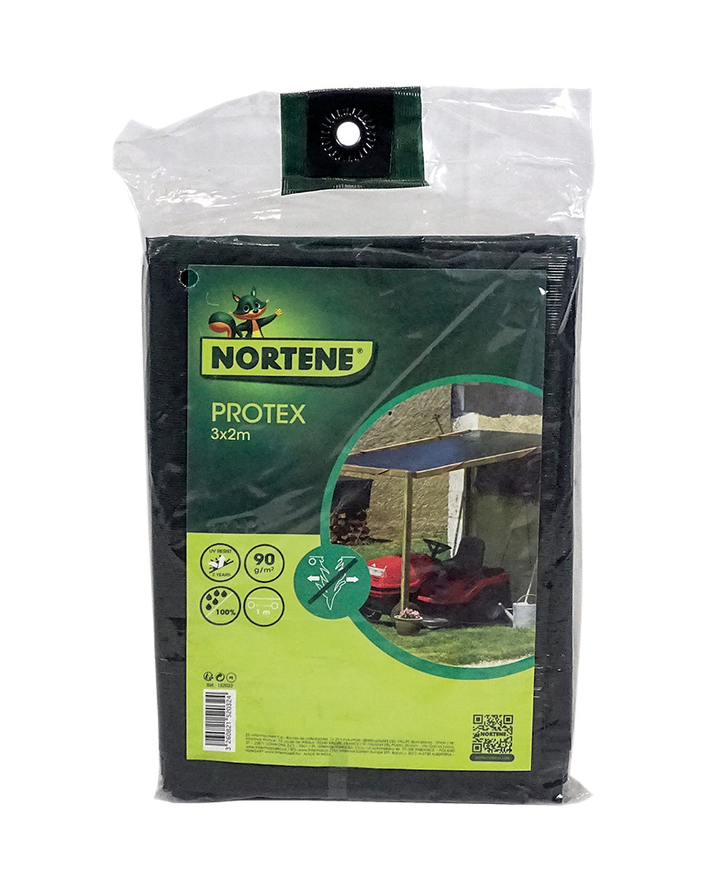 Toldo reforçado com ilhós 90 g/m2 PROTEX Verde Nortene