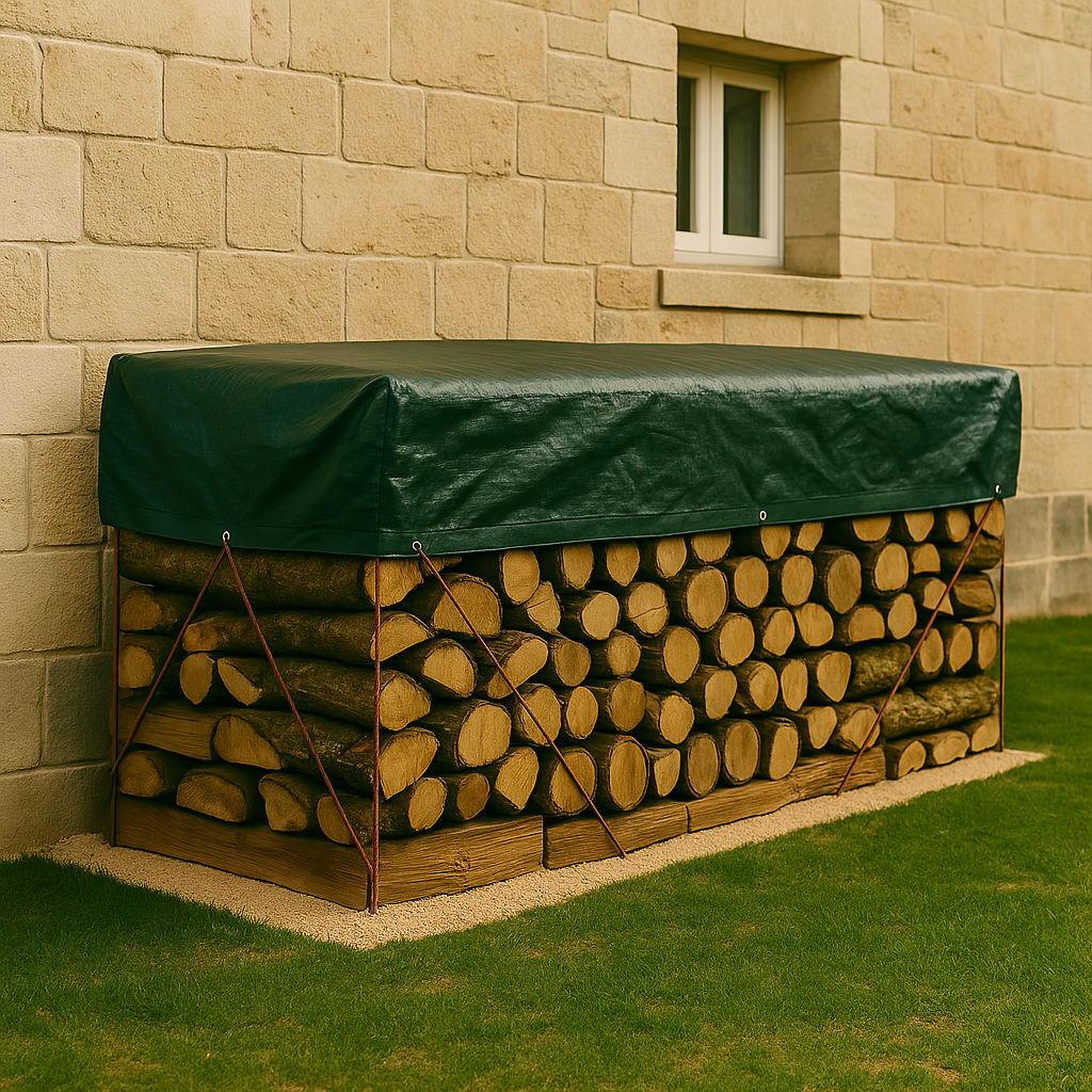 Toldo de proteção para lenha 90 g/m2 PROTEX WOOD 1,5 x 6 m Verde Nortene