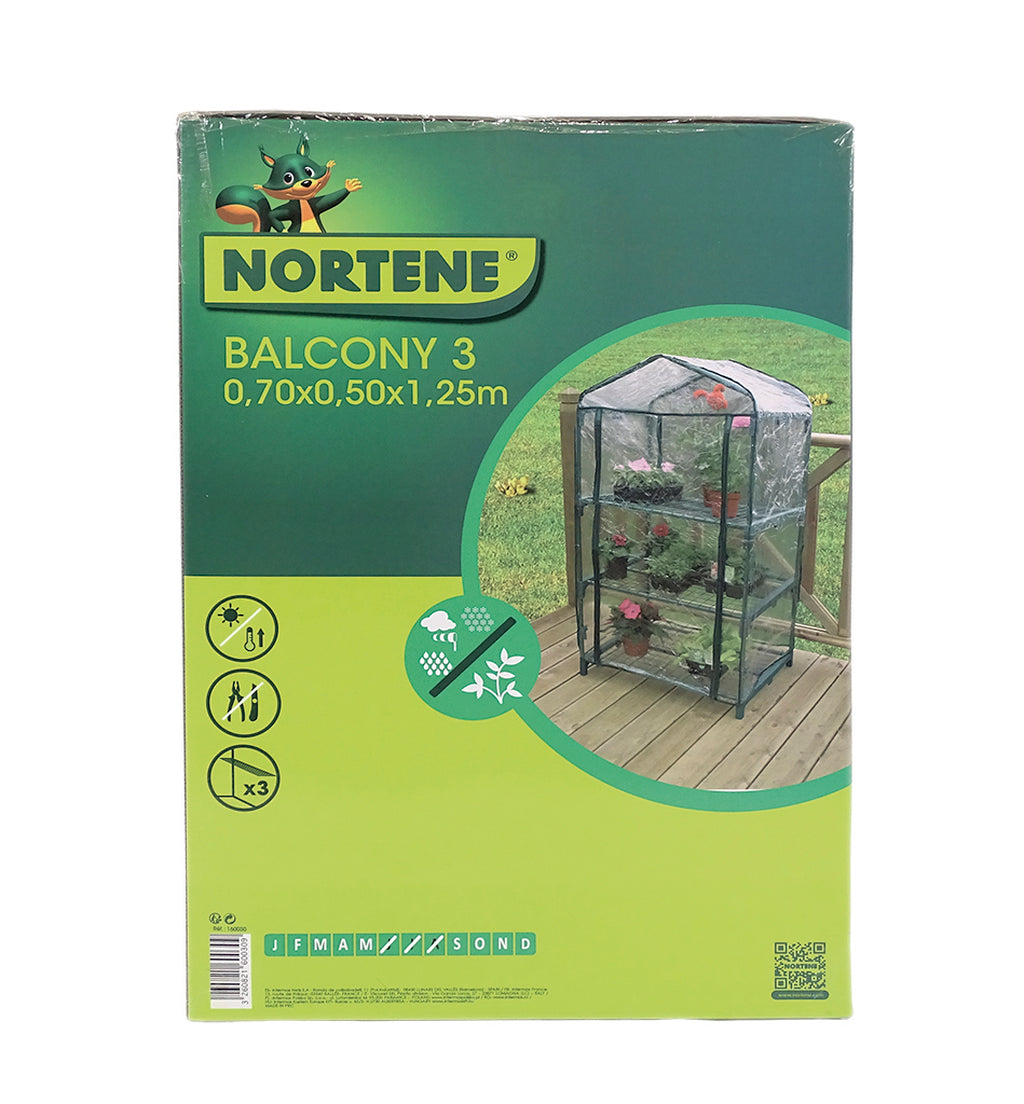 Invernadero para balcón BALCONY 3 1,25 x 0,5 x 0,7 m Nortene