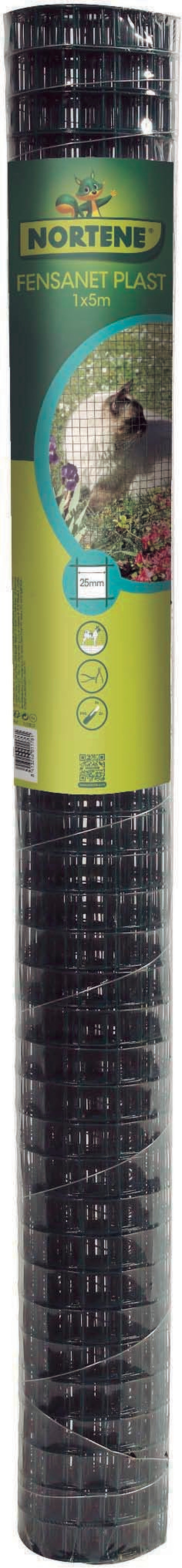 Rede metálica eletrossoldada plastificada 25,4 mm FENSANET PLAST Verde Nortene