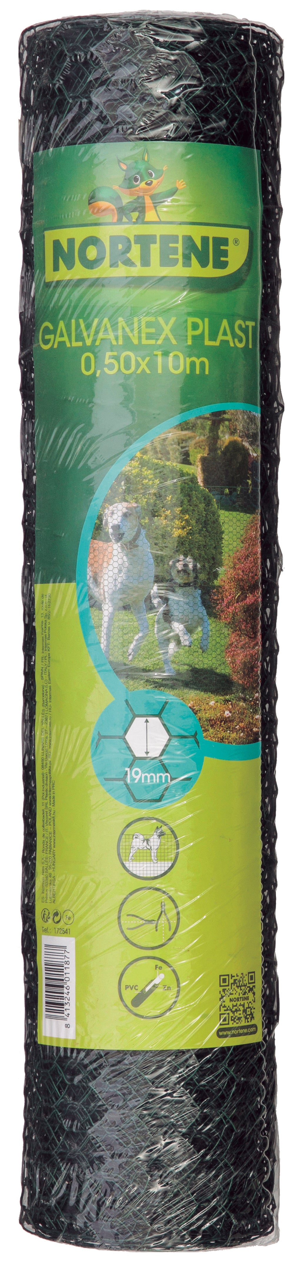 Rede metálica tripla torção plastificada 19 mm GALVANEX PLAST Nortene