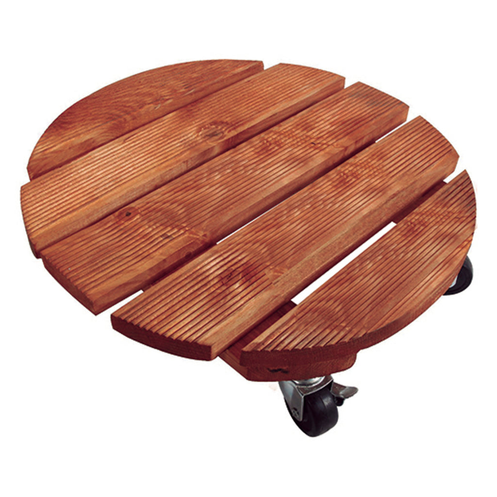 Soporte rodante de madera redondo FLORA ROLL LASURE Nortene