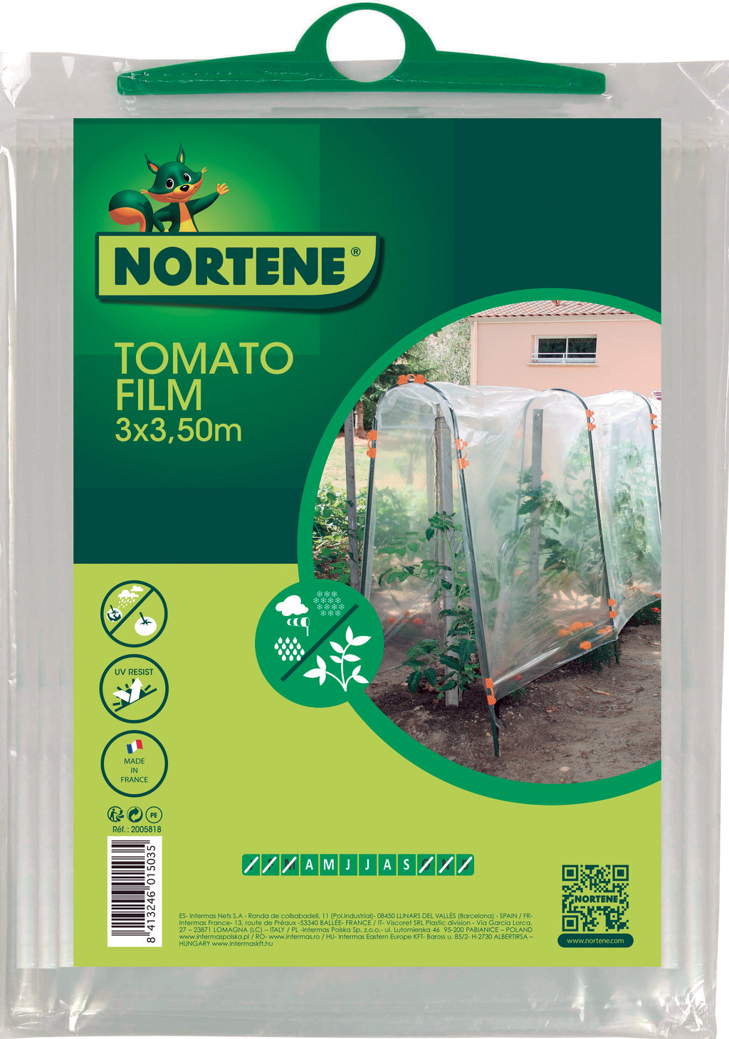 Film para túnel de tomates TOMATO FILM 3 x 3,5 m Transparente Nortene