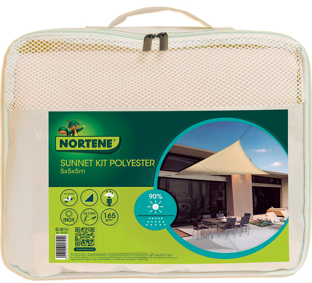 Vela de sombreamento impermeável triangular SUNNET KIT POLYESTER Nortene