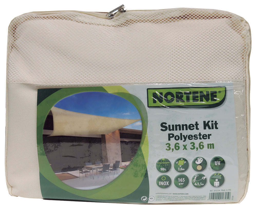 Vela de sombreamento impermeável triangular SUNNET KIT POLYESTER Nortene