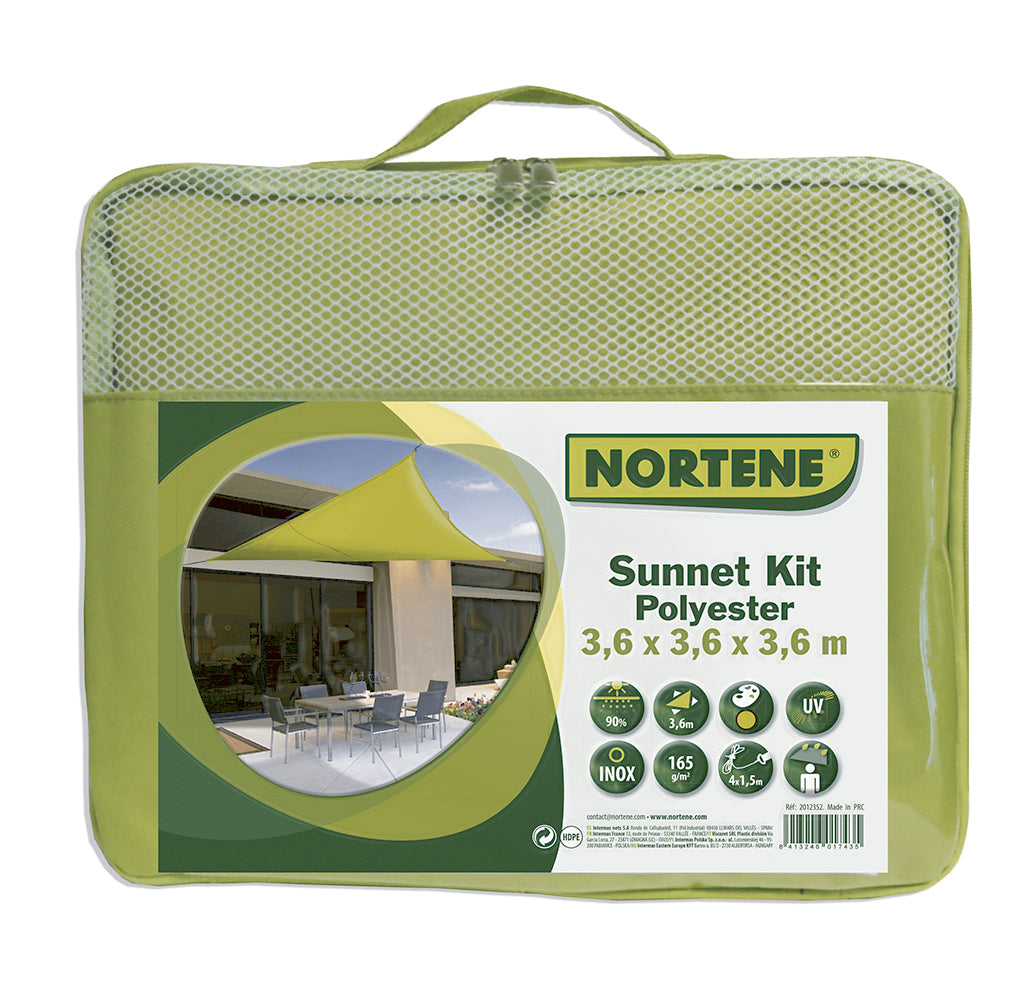 Vela de sombreamento impermeável triangular SUNNET KIT POLYESTER Nortene