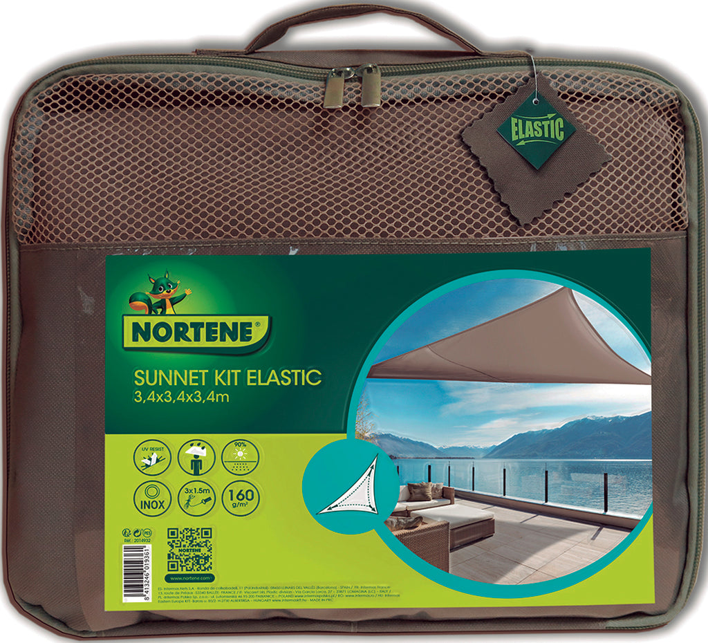Vela de sombreamento quadrada SUNNET KIT ELASTIC Nortene