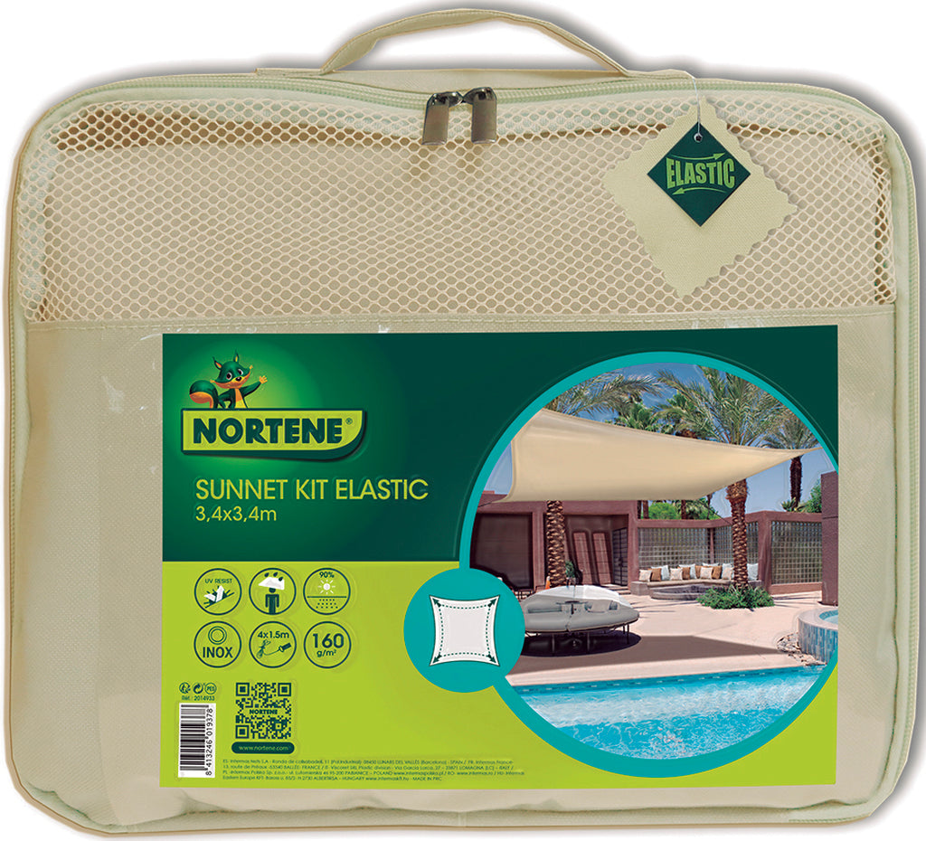 Vela de sombreamento quadrada SUNNET KIT ELASTIC Nortene