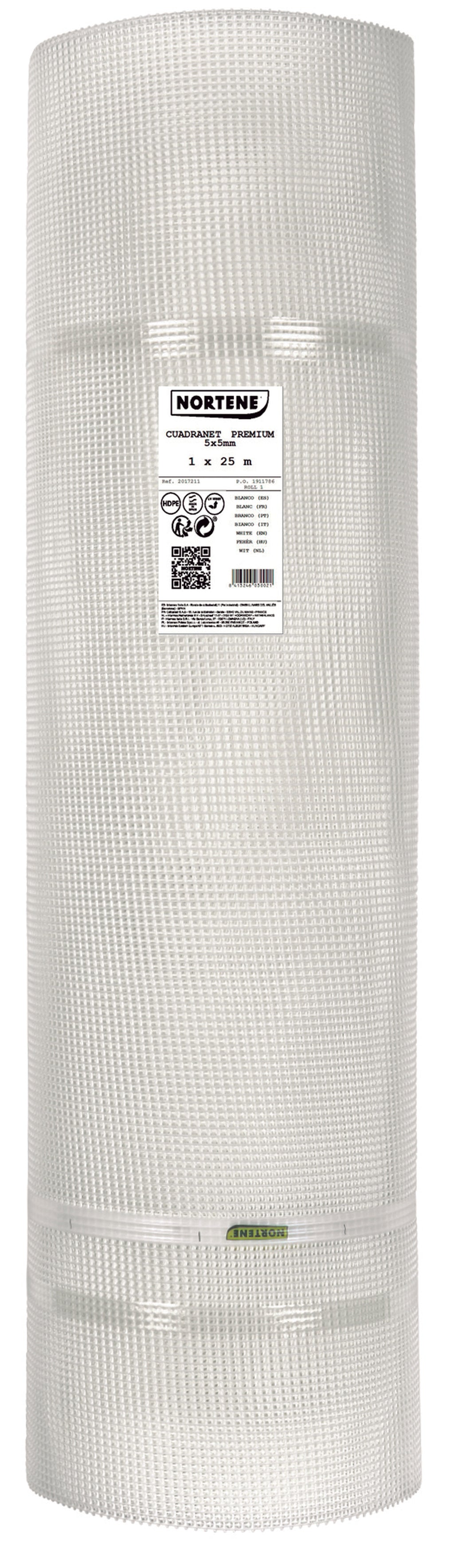 Malla plástica cuadrada premium 10 mm CUADRANET PREMIUM Nortene