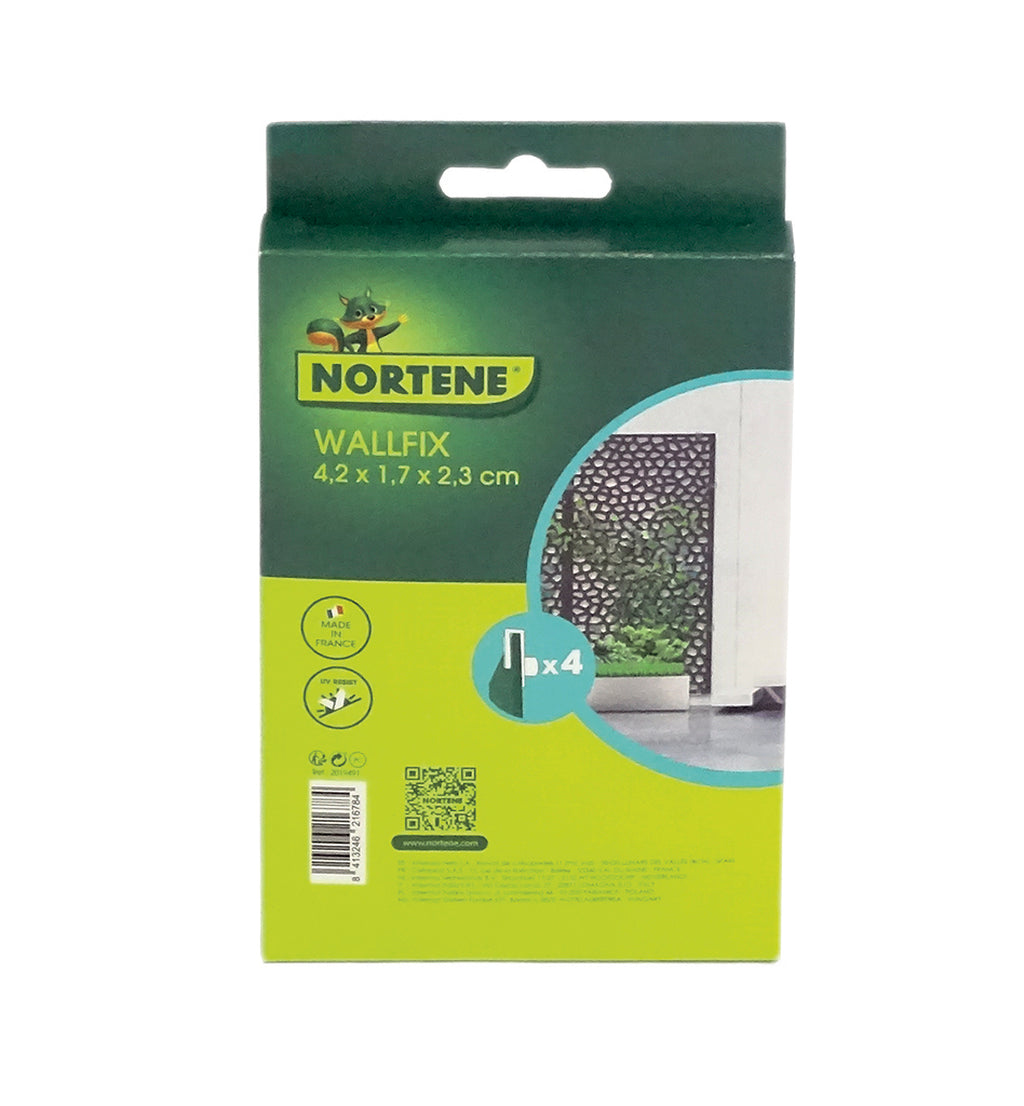 Acessório para a instalação de painéis em muro WALLFIX 2,3 x 4 cm Nortene (4 unid)