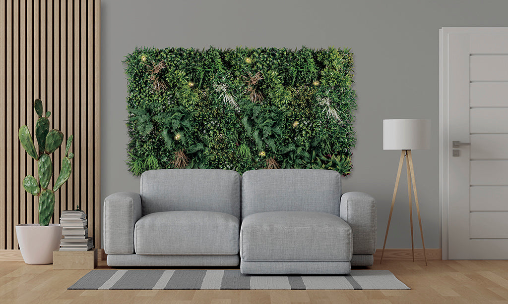 Jardín vertical sintético SAUVAGE LED 1 x 1 m Nortene