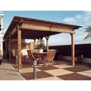 Kit pérgola de madera + postes DELIA 4 x 3,6 x 2,4 m Nortene